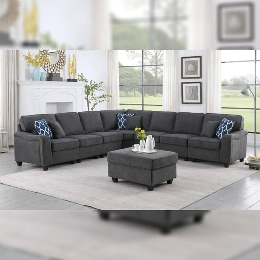 7 Seater Sofa Set 125'' Wide Corner Sectional Sofa Set