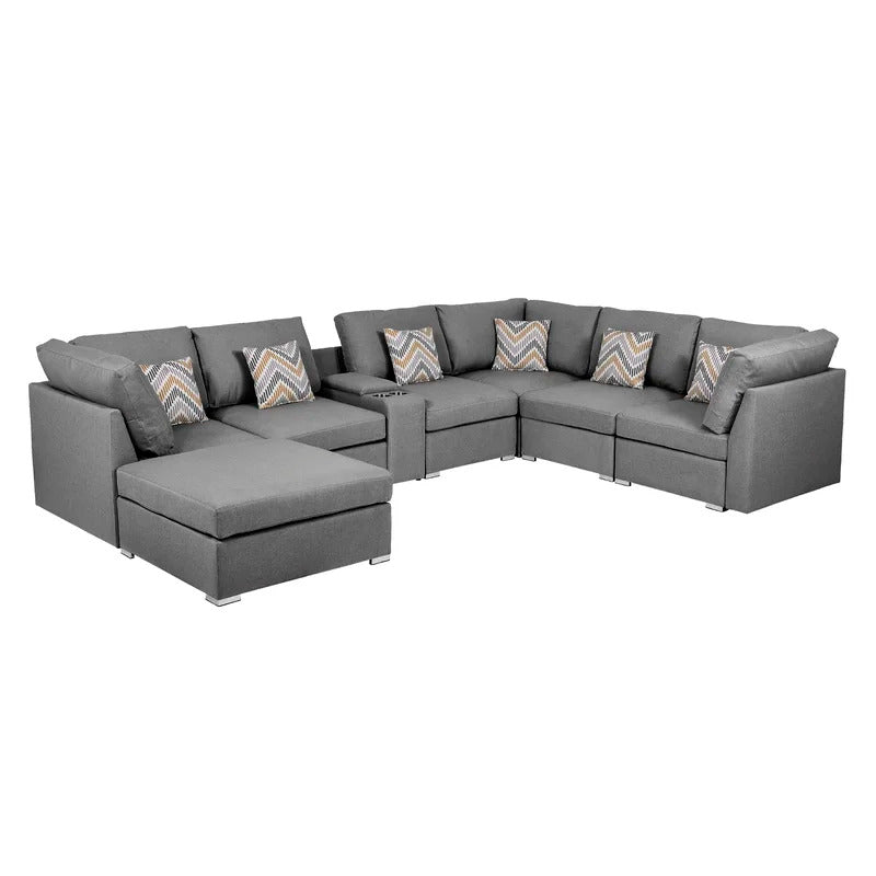 7 Seater Sofa Set:  131" Wide Modular Corner Sectional  U Shape Sofa Set