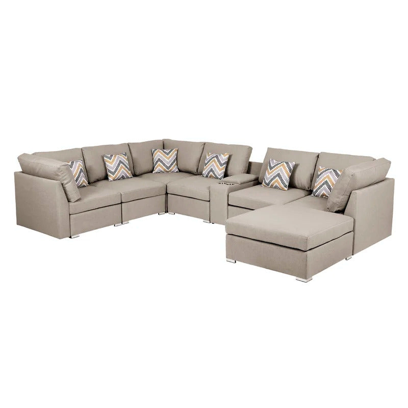 7 Seater Sofa Set:  131" Wide Modular Corner Sectional  U Shape Sofa Set