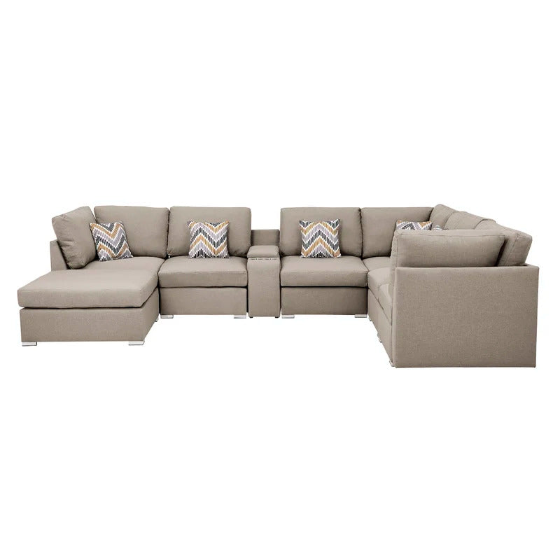 7 Seater Sofa Set:  131" Wide Modular Corner Sectional  U Shape Sofa Set