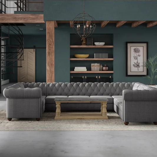 7 Seater Sofa Set : 135" Wide Linen Right Hand