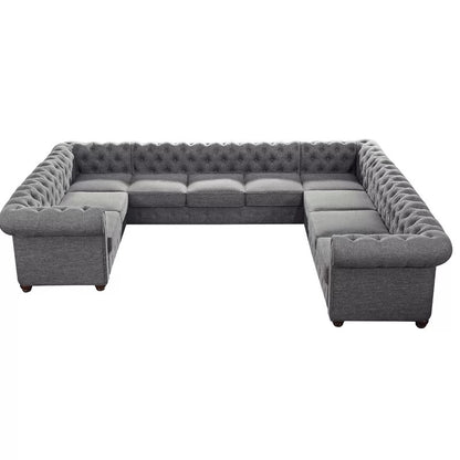7 Seater Sofa Set : 135" Wide Linen Right Hand