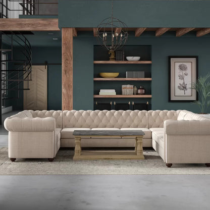 7 Seater Sofa Set : 135" Wide Linen Right Hand