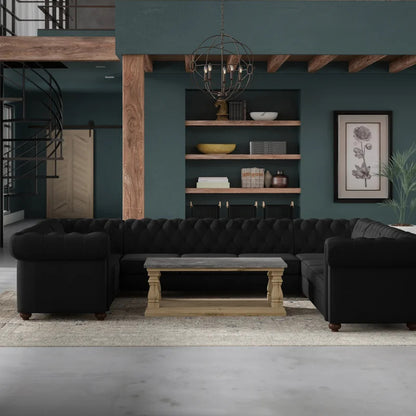 7 Seater Sofa Set : 135" Wide Linen Right Hand