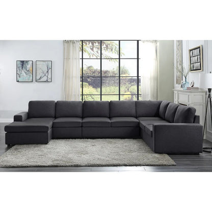 7 Seater Sofa Set: 147" Wide Reversible U Shape Sofa Set