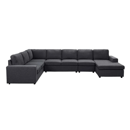 7 Seater Sofa Set: 147" Wide Reversible U Shape Sofa Set