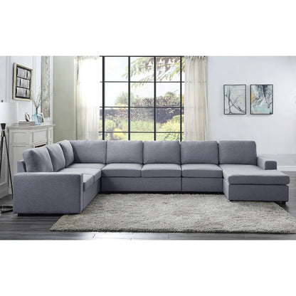 7 Seater Sofa Set: 147" Wide Reversible U Shape Sofa Set
