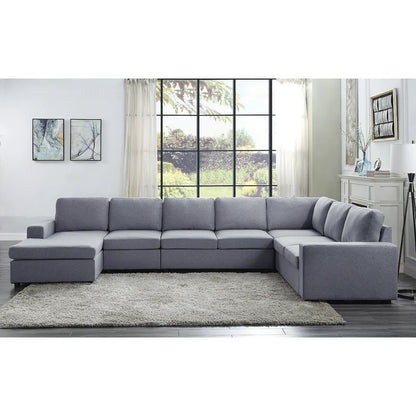 7 Seater Sofa Set: 147" Wide Reversible U Shape Sofa Set