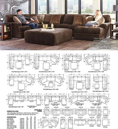 7 Seater Sofa Set: 163" Wide Modular Sectional Sofa