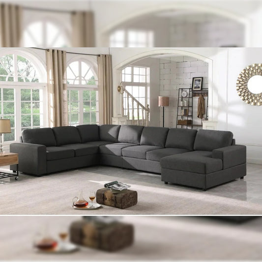 7 Seater Sofa Set  U Shape Reversible Sectional Sofa