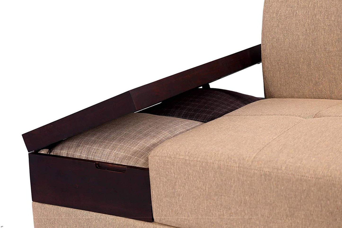 L Shape Sofa Set:- Rome 6 Seater Fabric Sofa Set (Tan Brown)
