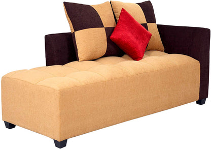 L Shape Sofa Set:- Daisuke  Fabric Sofa Set (Beige & Brown)