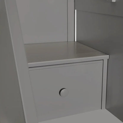 Bunk Bed: 8 Drawer Solid Wood L-Shaped Bunk Bed