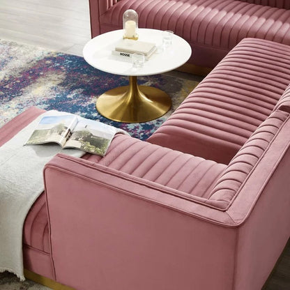8 Seater Sofa Set: 123" Wide Velvet Symmetrical Sectional