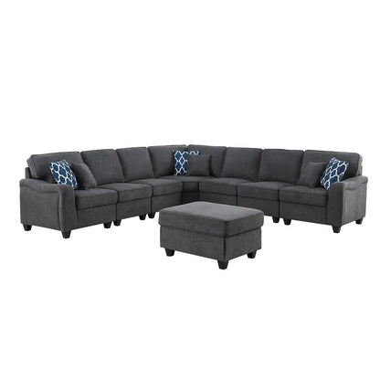 7 Seater Sofa Set: 125'' Wide Corner Sectional Sofa Set