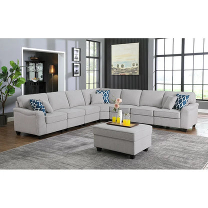 7 Seater Sofa Set: 125'' Wide Corner Sectional Sofa Set