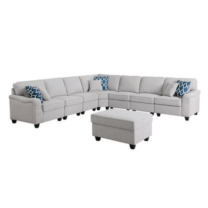 7 Seater Sofa Set: 125'' Wide Corner Sectional Sofa Set
