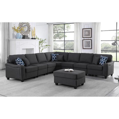 7 Seater Sofa Set: 125'' Wide Corner Sectional Sofa Set