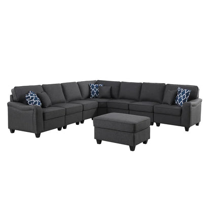 7 Seater Sofa Set: 125'' Wide Corner Sectional Sofa Set