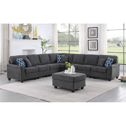 7 Seater Sofa Set: 125'' Wide Corner Sectional Sofa Set
