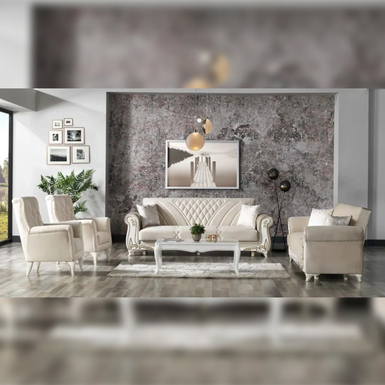 8 Seater Sofa Set 3 Piece Sleeper Living Room Set