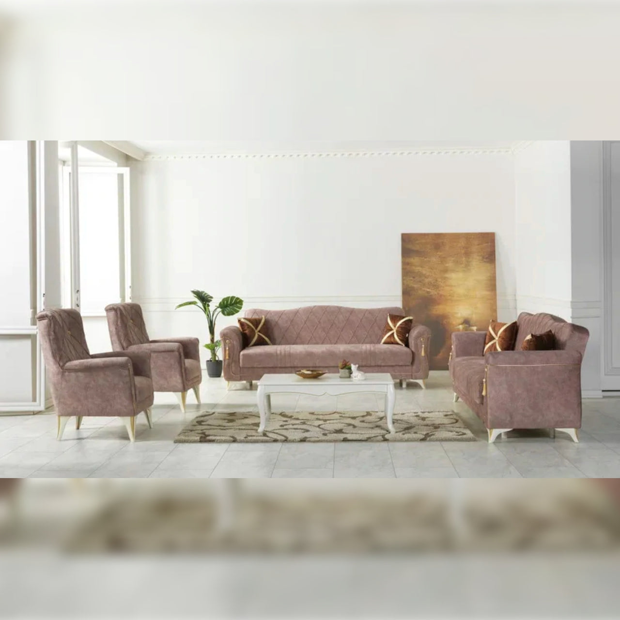 8 Seater Sofa Set 4 Piece Sleeper Living Room Set