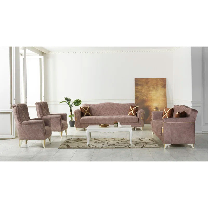 8 Seater Sofa Set: 4 Piece Sleeper Living Room Set