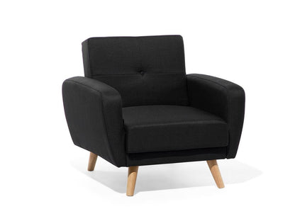 8 Seater Sofa Set: Black Fabric Living Room Sofa Set