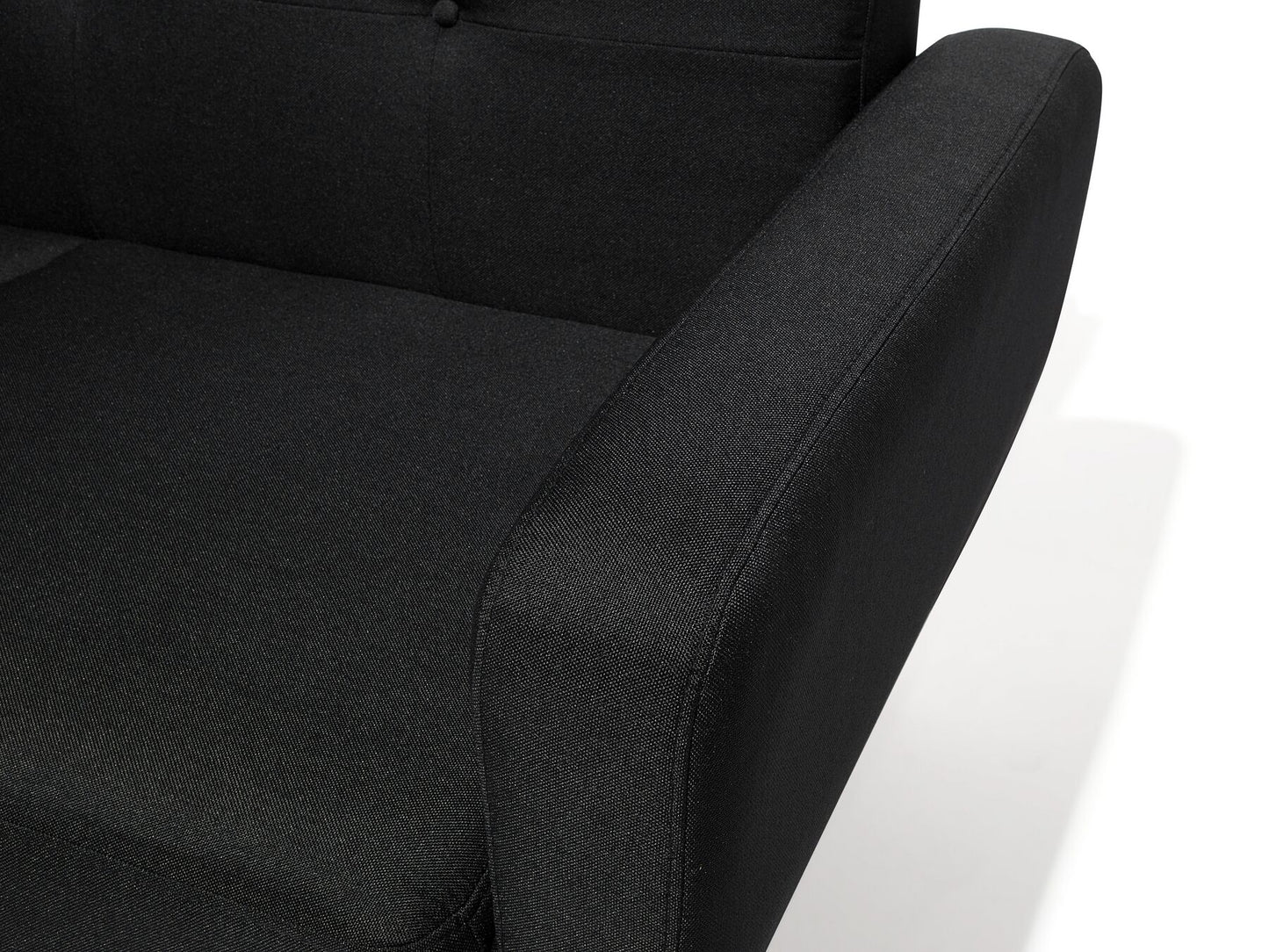 8 Seater Sofa Set: Black Fabric Living Room Sofa Set