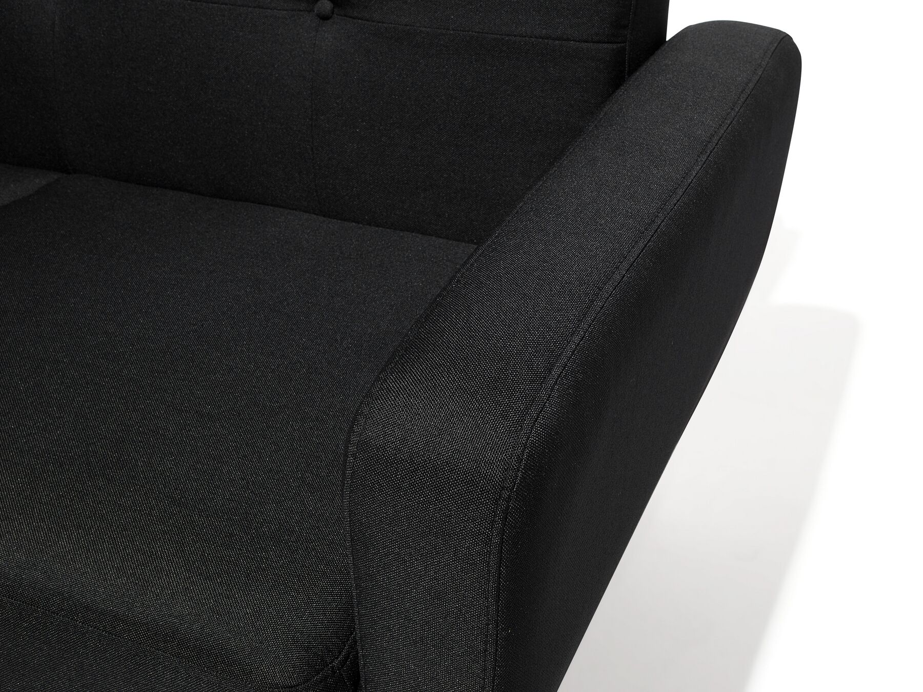 8 Seater Sofa Set: Black Fabric Living Room Sofa Set