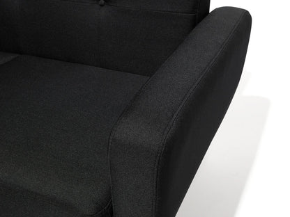 8 Seater Sofa Set: Black Fabric Living Room Sofa Set