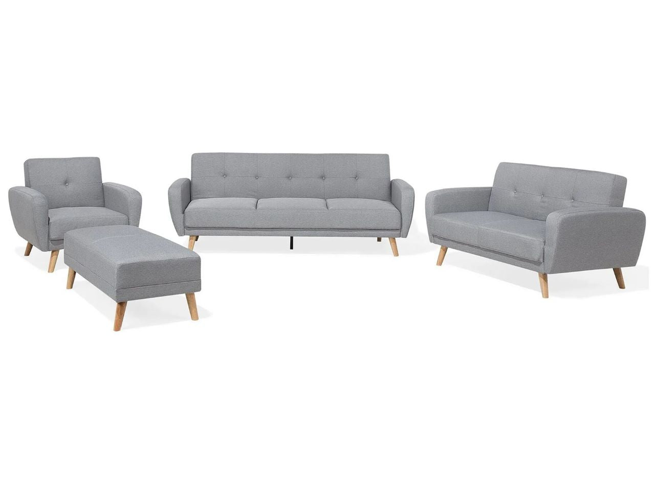 8 Seater Sofa Set: Black Fabric Living Room Sofa Set