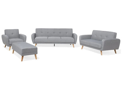 8 Seater Sofa Set: Black Fabric Living Room Sofa Set