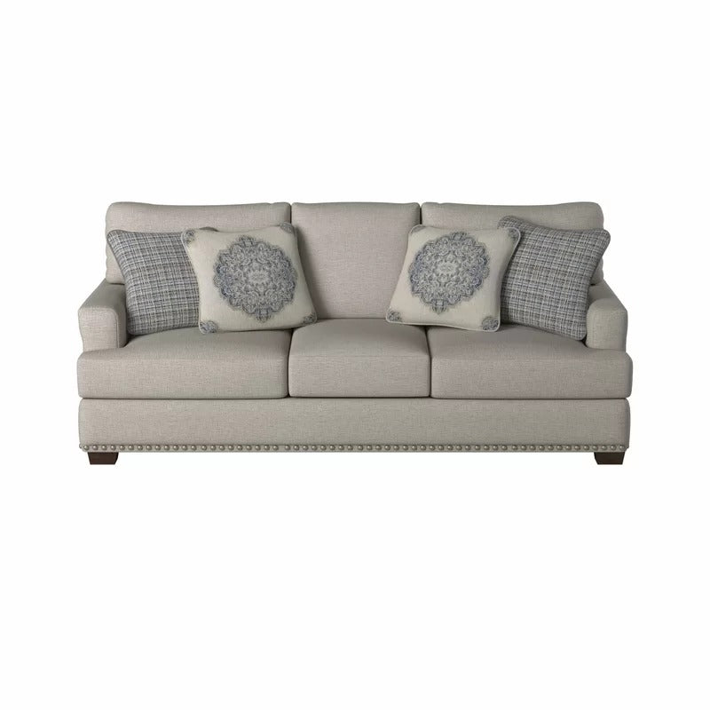 Office Sofa: 90'' Recessed Arm Sofa with Reversible Cushions