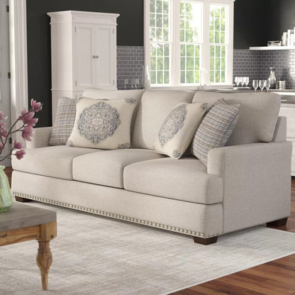 Office Sofa: 90'' Recessed Arm Sofa with Reversible Cushions
