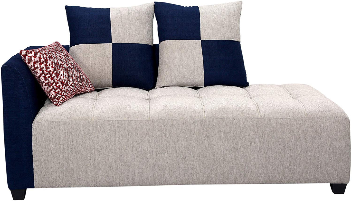L Shape Sofa Set- Fabric Sofa Set (Grey and Blue)