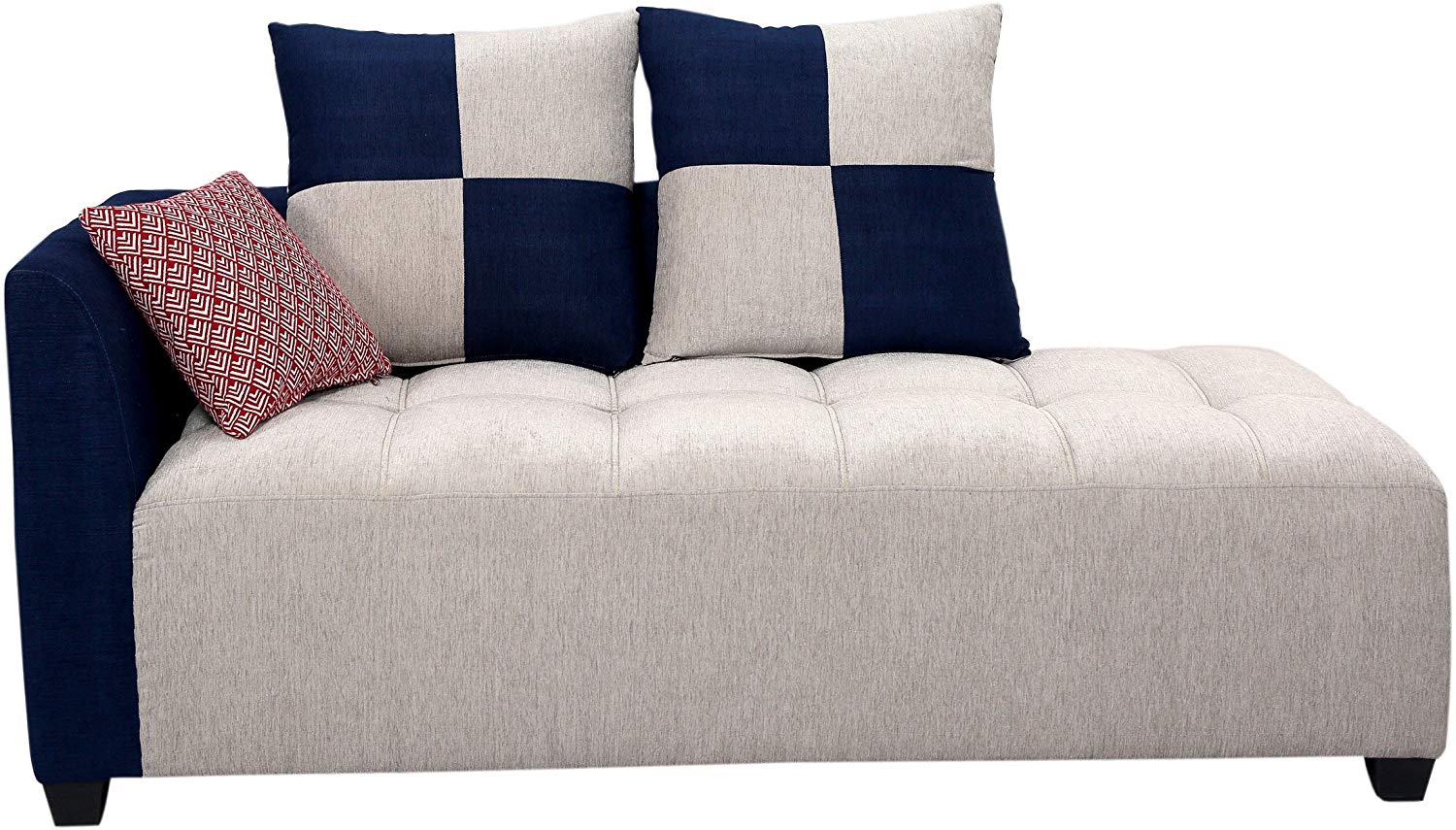 L Shape Sofa Set- Fabric Sofa Set (Grey and Blue)