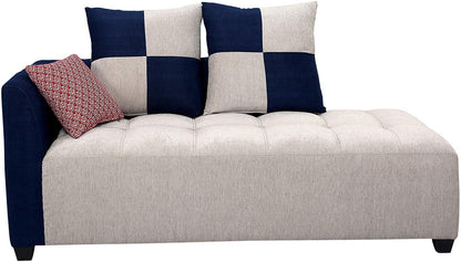 L Shape Sofa Set- Fabric Sofa Set (Grey and Blue)