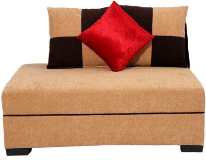 L Shape Sofa Set: Fabric Sofa Set (Beige Brown)