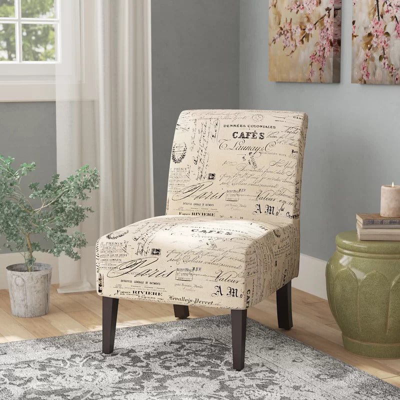 Accent Chair: 21.5'' Wide Linen Slipper Chair