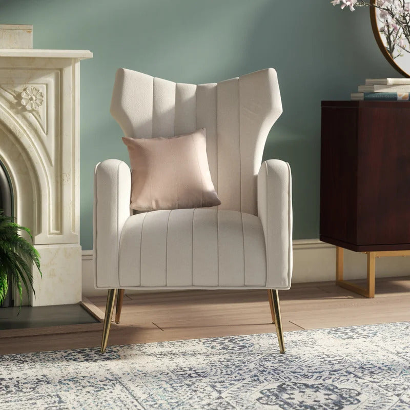 Accent Chair: 27.5'' Wide Velvet Wingback Chair