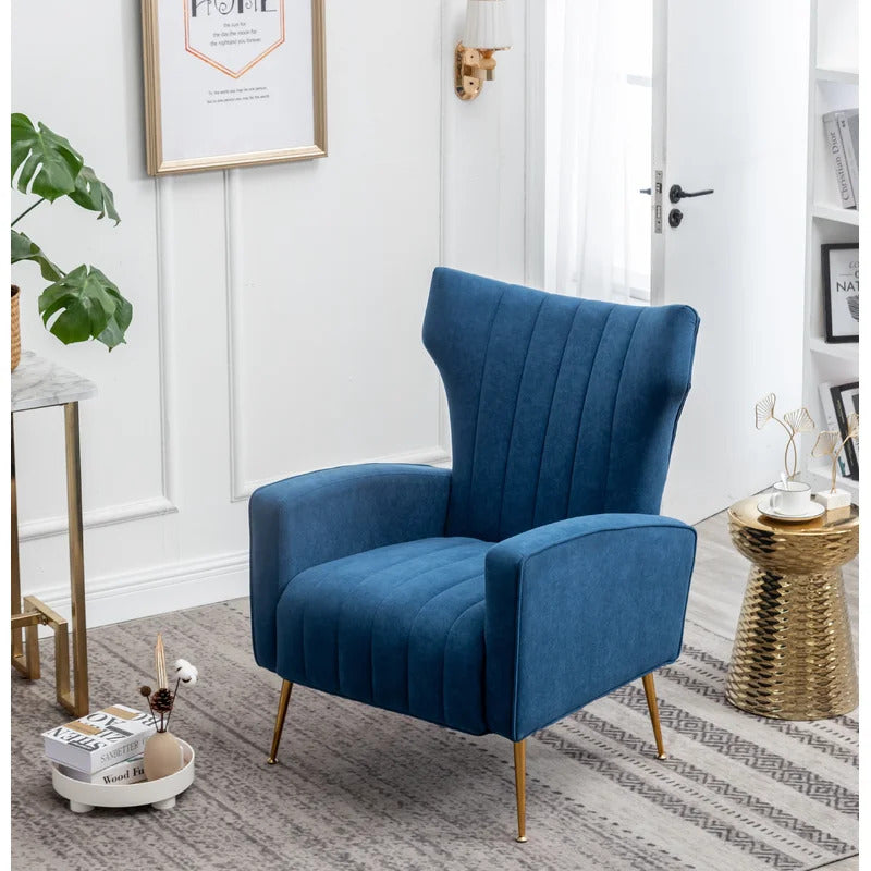 Accent Chair: 27.5'' Wide Velvet Wingback Chair