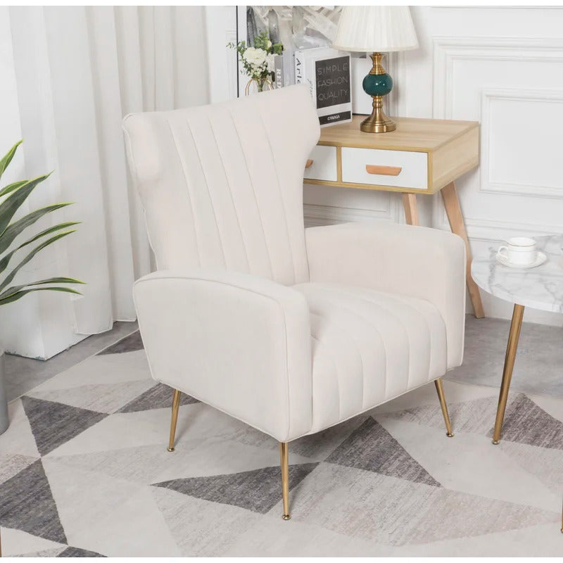 Accent Chair: 27.5'' Wide Velvet Wingback Chair
