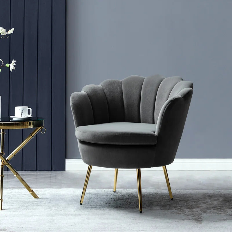 Accent Chair: 30'' Wide Velvet Barrel Chair