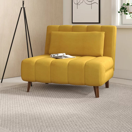 Accent Chair: 40.55'' Wide Linen Convertible Chair