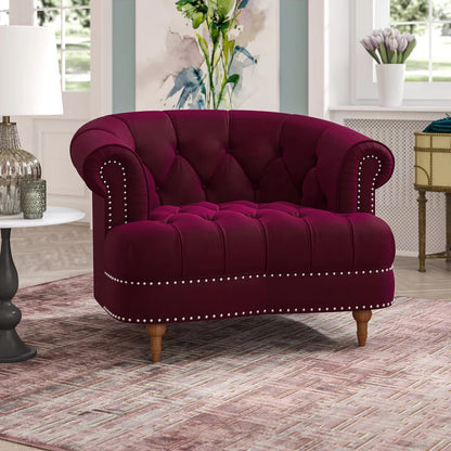 Accent Chair: 42'' Wide Tufted Velvet Armchair