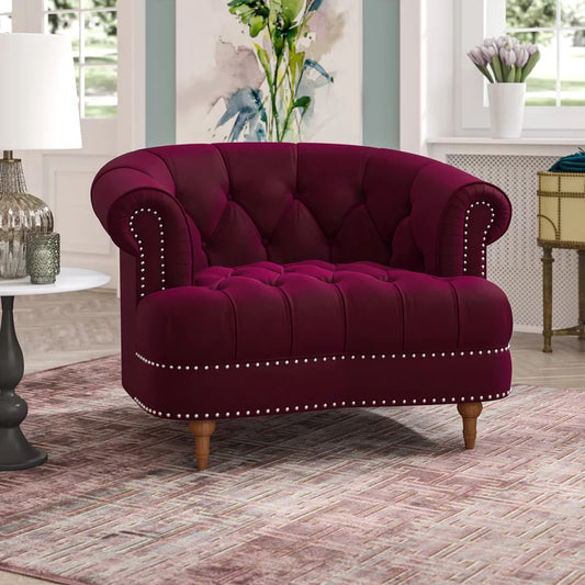 Accent Chair: 42'' Wide Tufted Velvet Armchair
