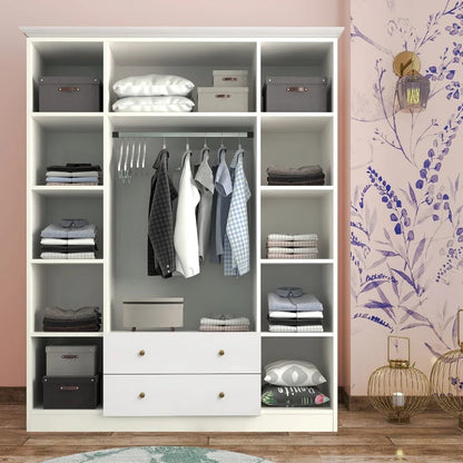 4 Door Wardrobe: Aesthetic 4 Door Manufactured Wood Wardrobe