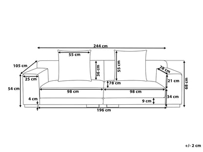3 Seater Sofa Set:- Alden Modular Fabric Sofa Set (Dark Grey)