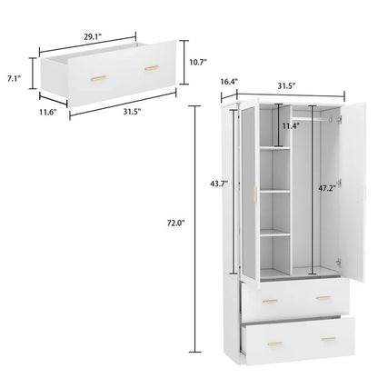Almirah: 2-Door Wardrobe With Mirror
